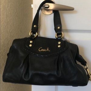 Genuine coach Ashley black snakeskin handbag.